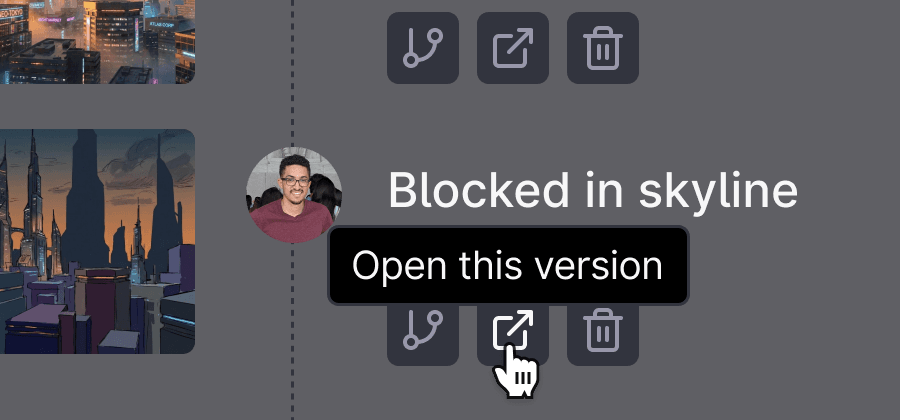 Branch from any version