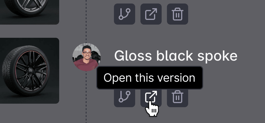 Branch from any version