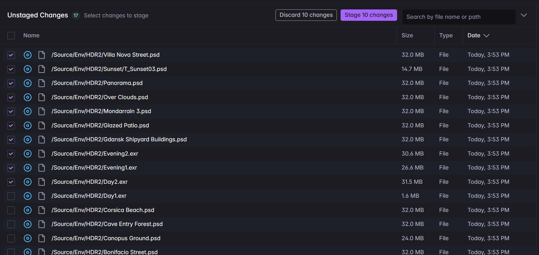 discard changes button