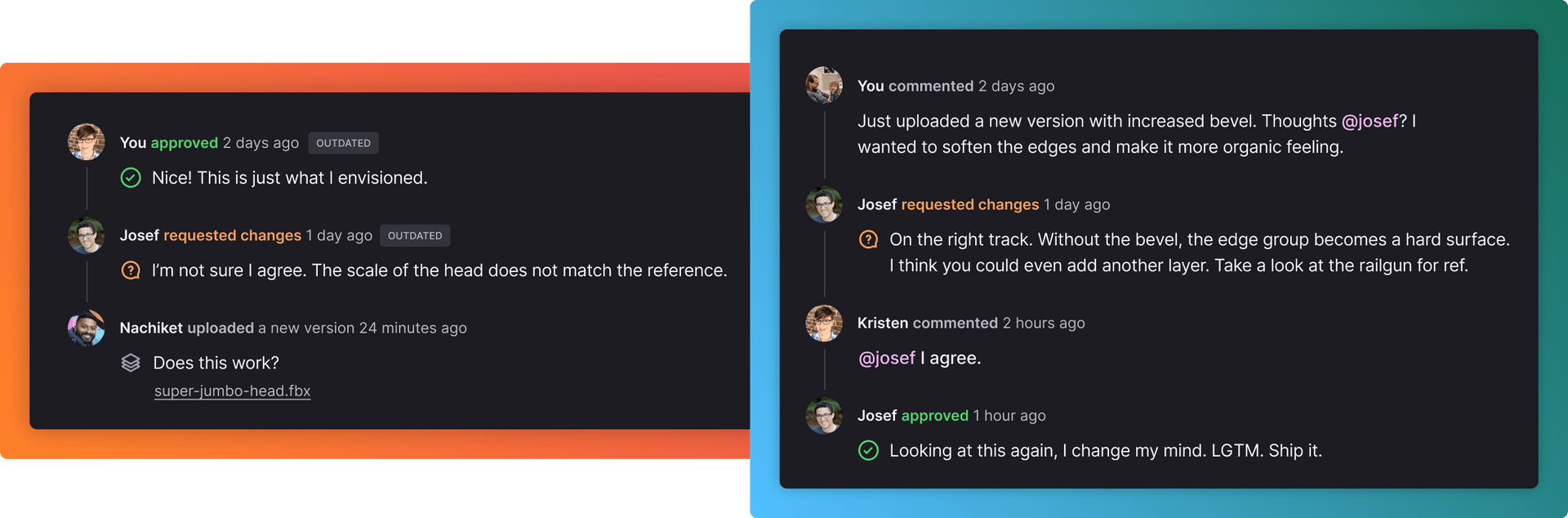 image showing an example of good continuous review