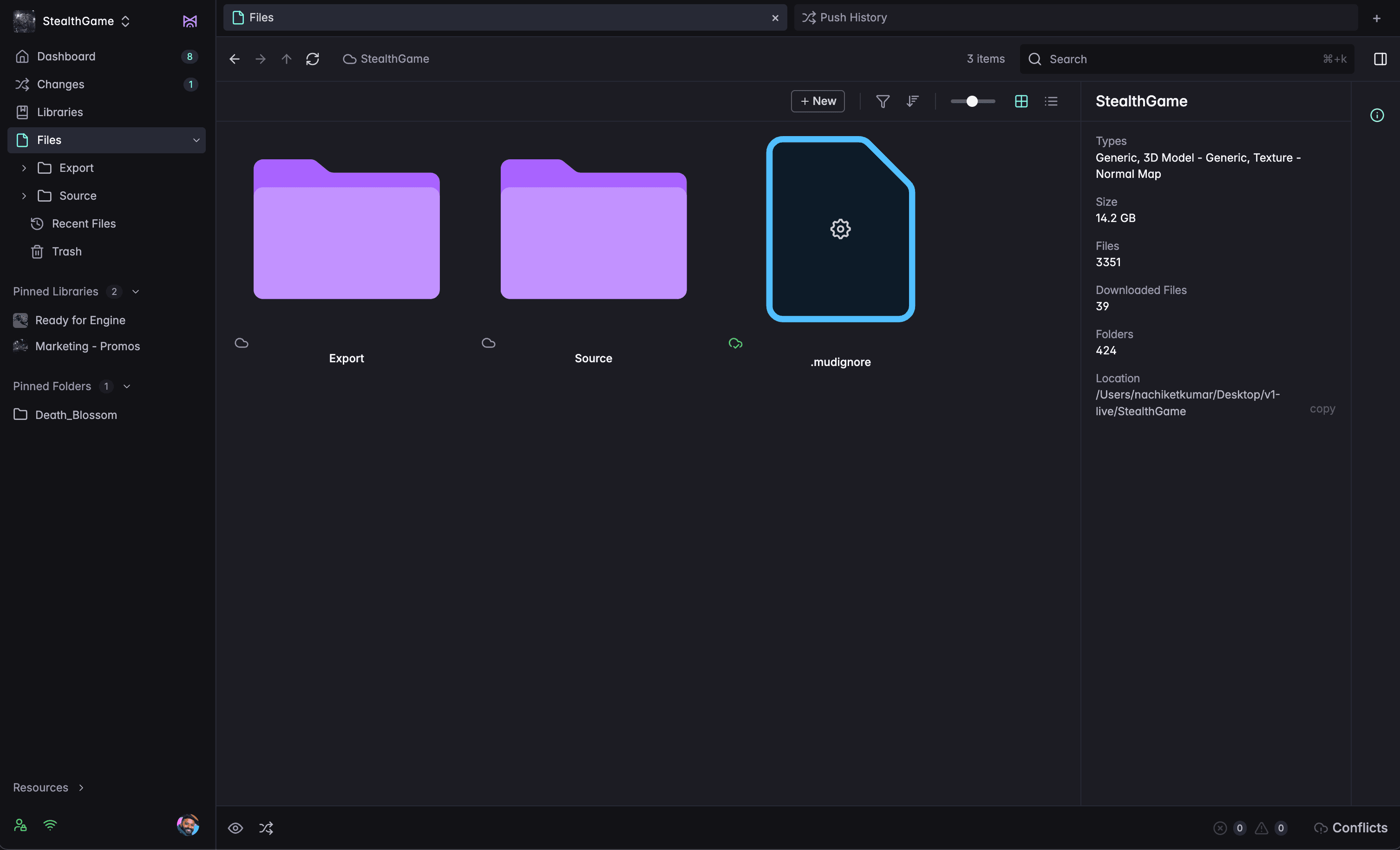 Mudstack desktop app UI